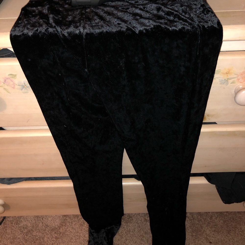 Black Velvet Leggings